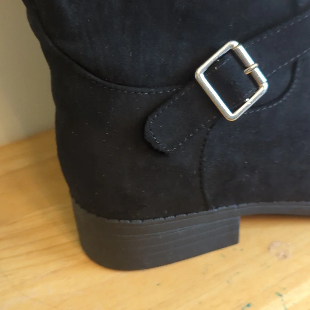 Sun‎ + Stone women's AnyaaWC Faux Leather Wide Calf Over The KneeBoots Size 7.5